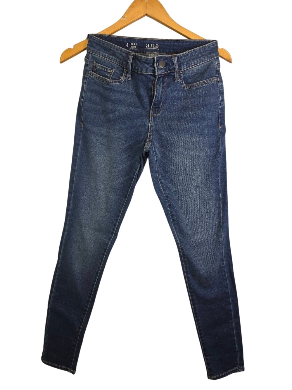 a.n.a Women’s Dark Blue Mid‑Rise Jegging Skinny Jeans Size 4